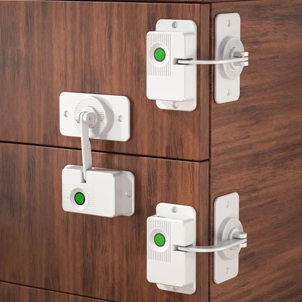 Child-safe Fingerprint Locks For Refrigerators And Drawers With Punch-free Smart Lock Technology And Quick Fingerprint Access
