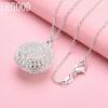 925 Sterling Silver Fashionable Floral Round Pendant Necklace Wedding Jewelry