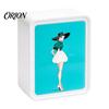 Ballerina Art Paper Dispenser Light-Up Rectangular Tissue Box, Cartoon Design LED Night Light, Decorative Desk Organizer Towel Holder for Bedroom And