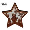 Festive Home Decor 3D Wooden LED Christmas Night Light, Hollow Carved Tabletop Seasonal with Warm Glow, Holiday And Office Decoration Light Lamp