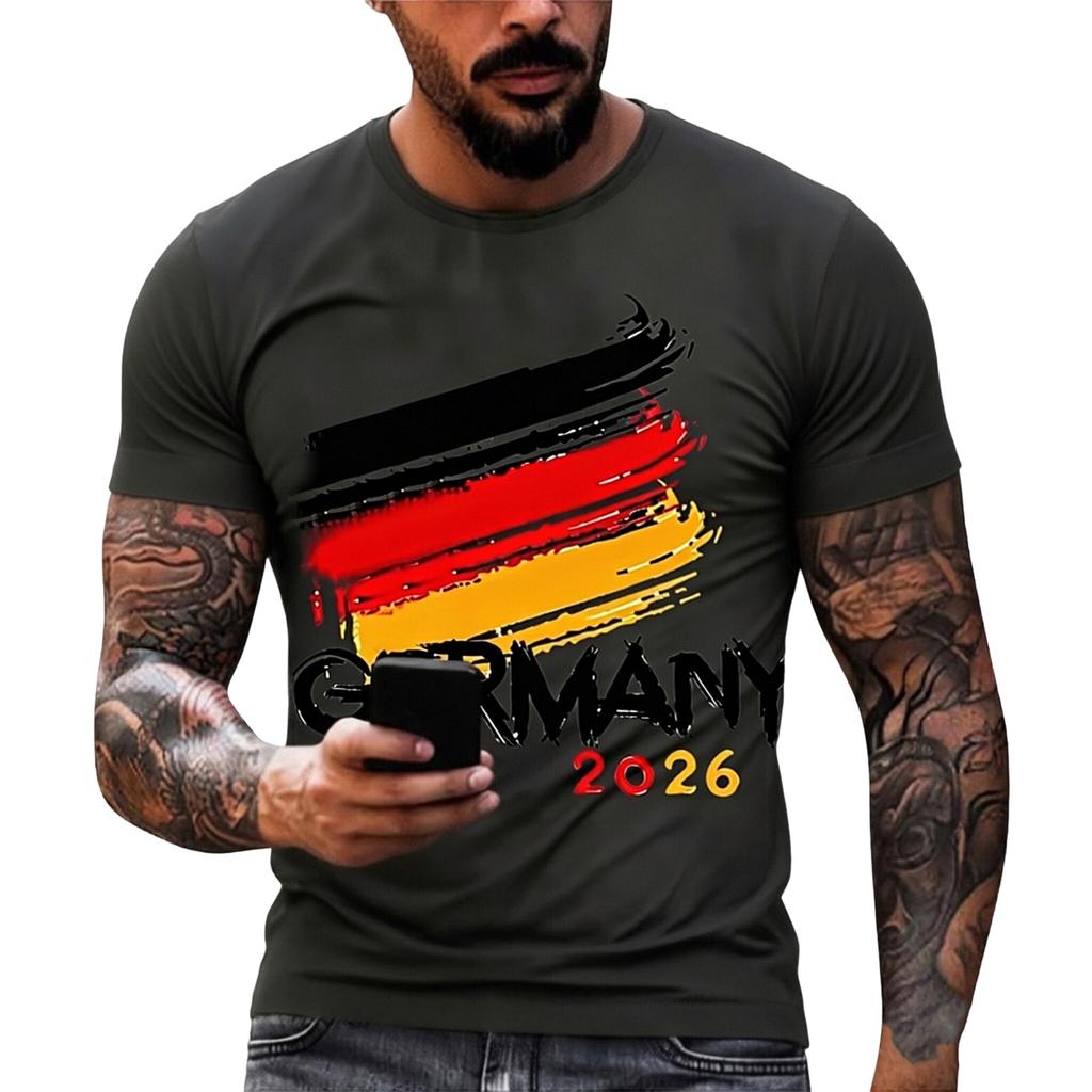 Men's Printed T-Shirt Men's Loose Casual Short Sleeve Top