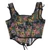 French Vintage Lace Up Waist Cincher Cami Top Women S Sexy Backless Camisole