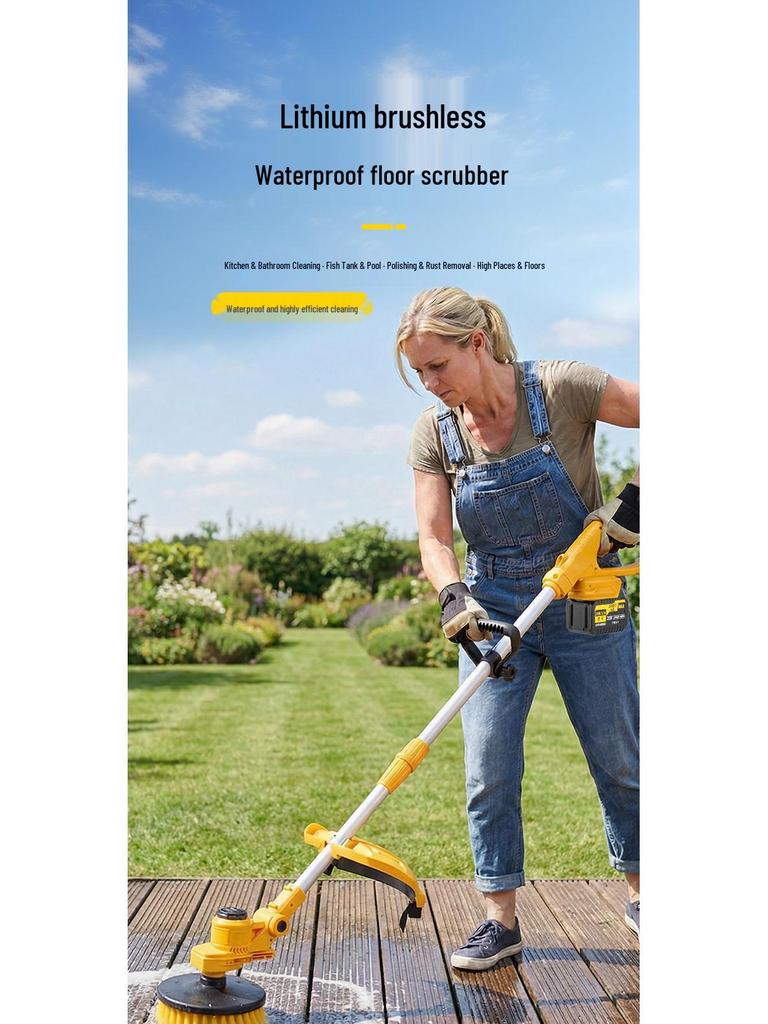 Electric Outdoor Courtyard Floor Scrubber: High-Power, Multi-Functional Cleaning Brush