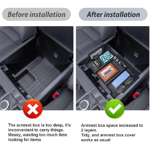 For   2024 2025 Toyota Tundra Center Console Organizer Tray Armrest Storage Box Interior Car Storage Tray Accessories