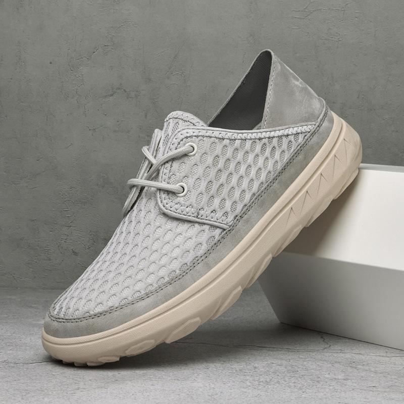 Men's shoes 2025 summer new men's lightweight thick-soled mesh soft-soled loafers non-slip and wear-resistant sports and leisure shoes
