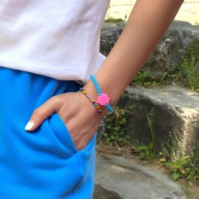 BONBEAU Daisy, Clover Charm Color Beads Bracelet