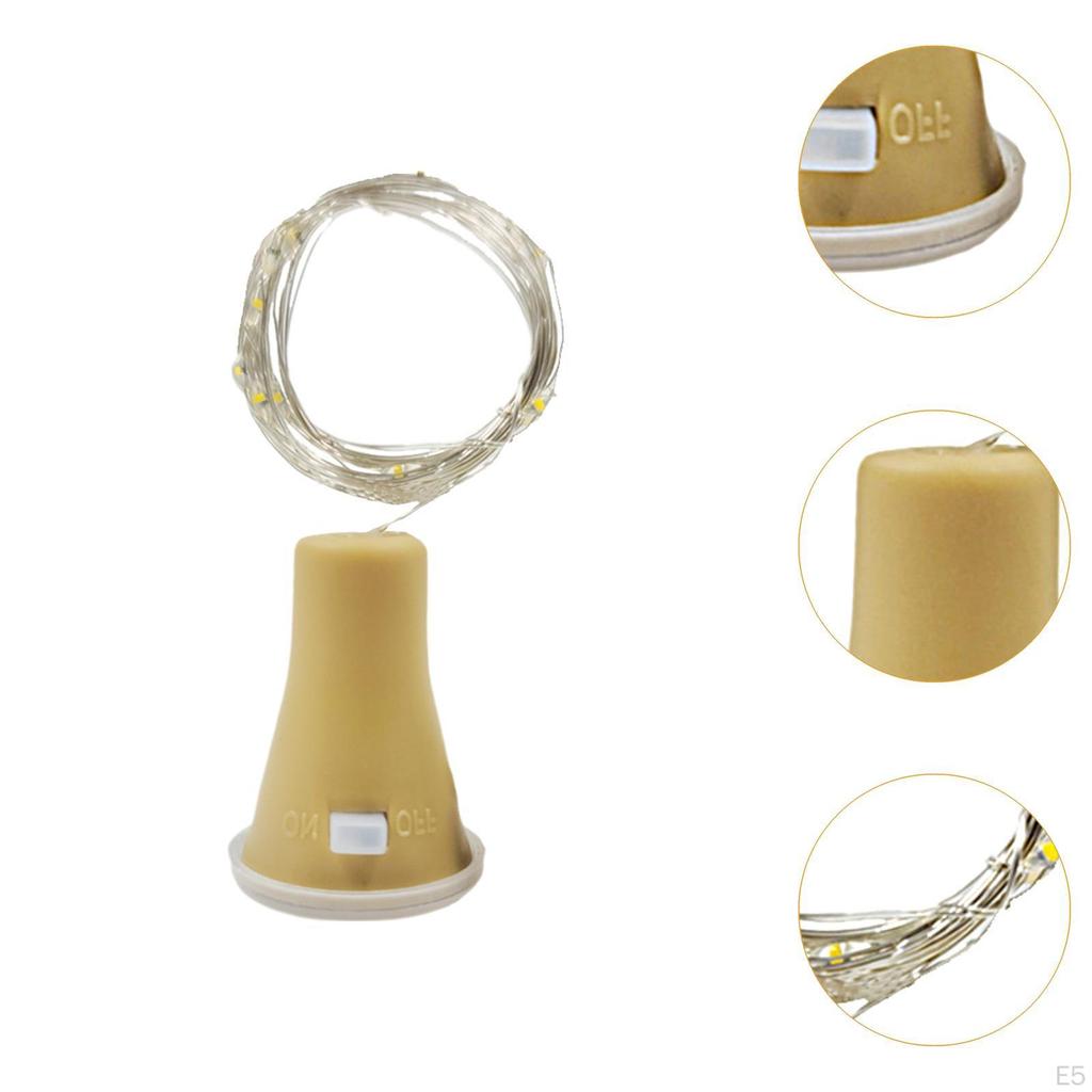 Solar Wine Bottle Lights Fairy Light Easy to Use Cork for Valentine's Day