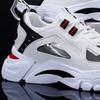 Men's Casual Sports Shoes 2025  New Men Platform Breathable Running Shoes Trendy Leather Stitching Men Nude Shoes Chunky Shoes
