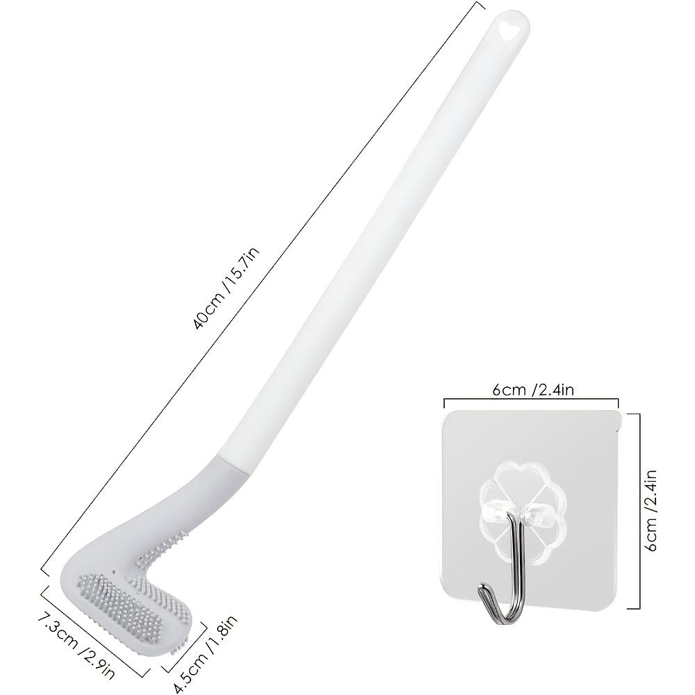 Flexible Silicone Toilet Brush 360° Rotation Long Handle Wall Mounted