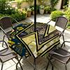Outdoor Round Tablecloth With Umbrella Hole Patio Garden Deck Waterproof Oil Resistant Drop Cloth