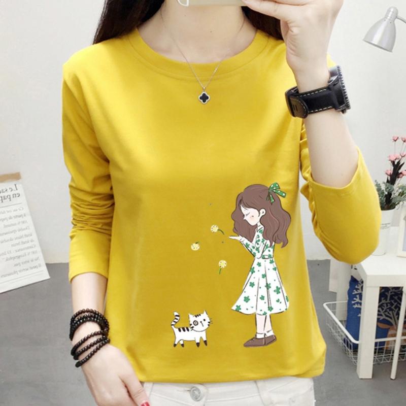 

GMXIA женские модные повседневные весенне-осенние однотонные свободные футболки и топы с длинными рукавами и круглым вырезом с принтом 2XL