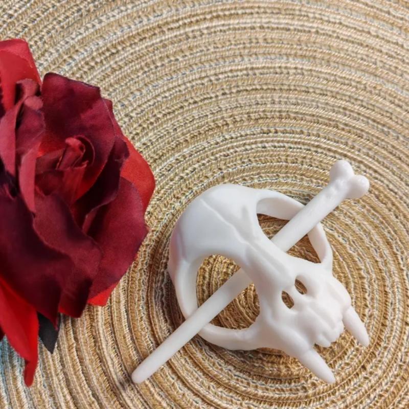 Ghost Skull Hair Sticks Gothic Skeleton Hairpin Women Hairclip Headwear Halloween Accessories