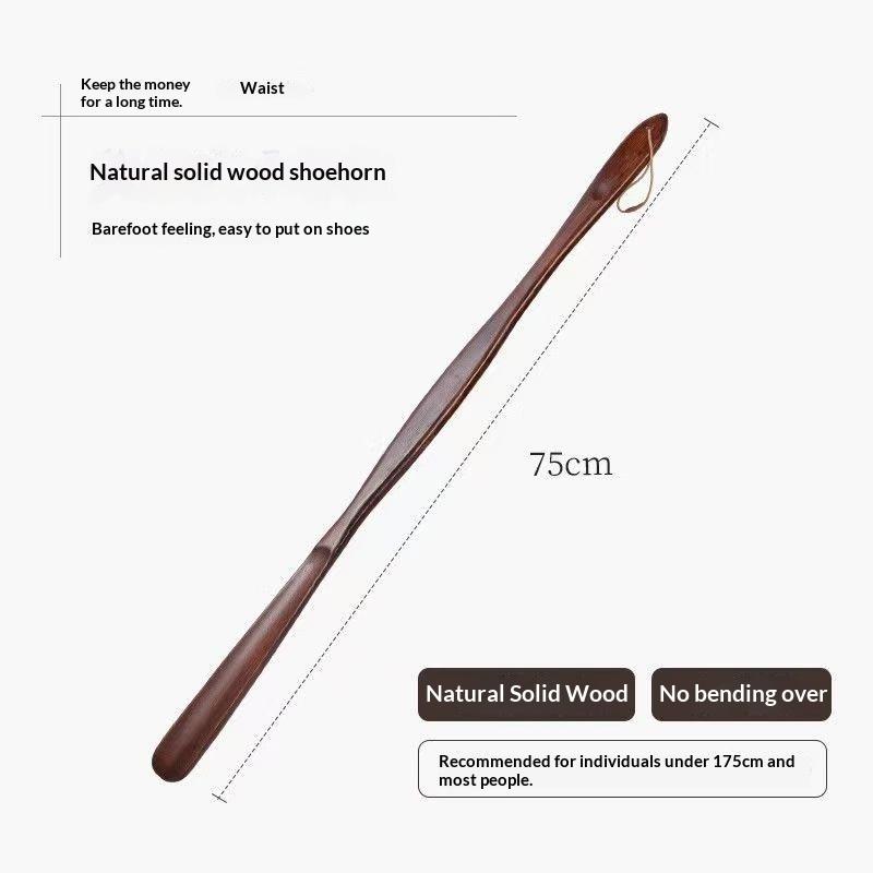 55CM/70CM/75CM Durable Professional Wooden Shoe Horn Flexible Long Handle Shoehorn for Seniors Shoe Lifter Home Tools