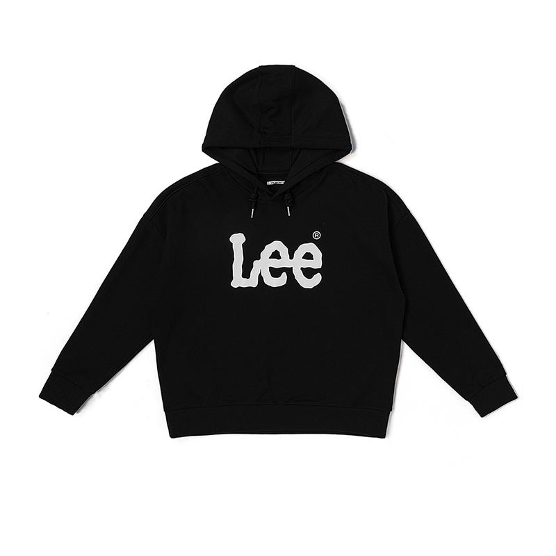 FW24 Store Style Loose Pullover Hoodie With Large Logo Long Sleeve Sweatshirt Women sweatshirt Black LWT006715201764K11000