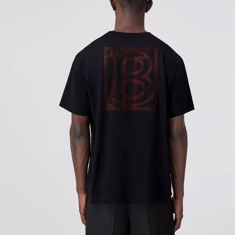 Burberry Topstitched Monogram Motif Cotton Oversized T Shirt 80575481