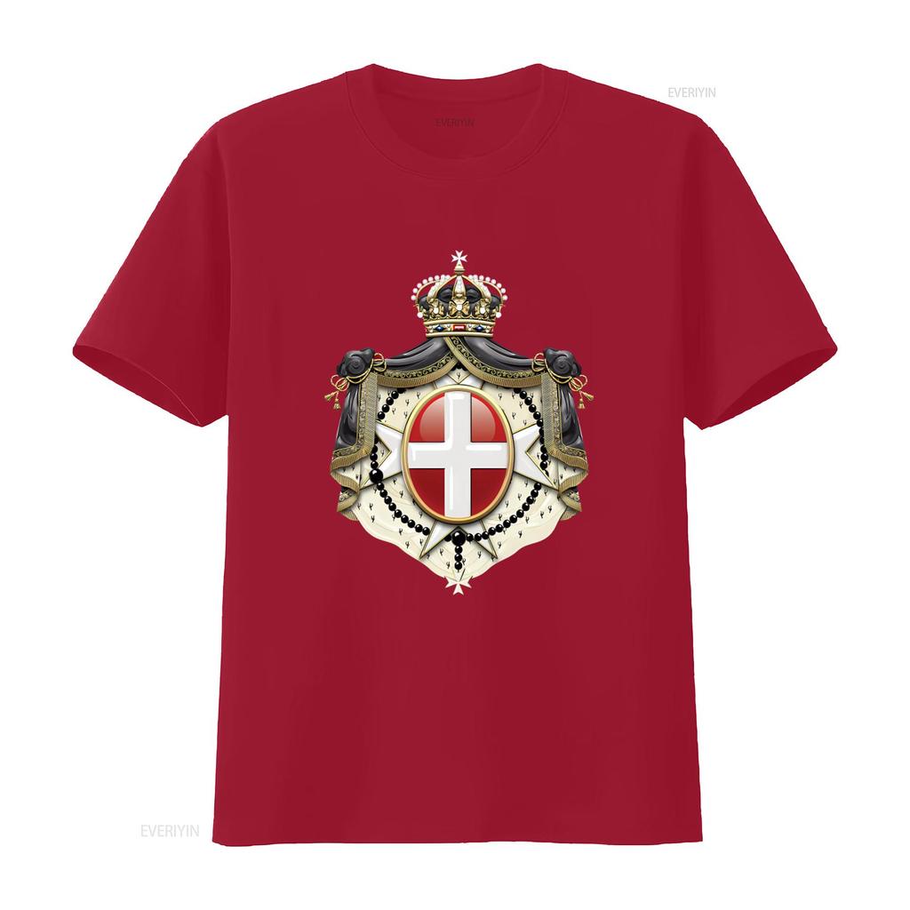 Sovereign Military Order of Malta Coat Arms over Black Velvet T Shirt Premium Quality Unique Design Perfect for History Soft
