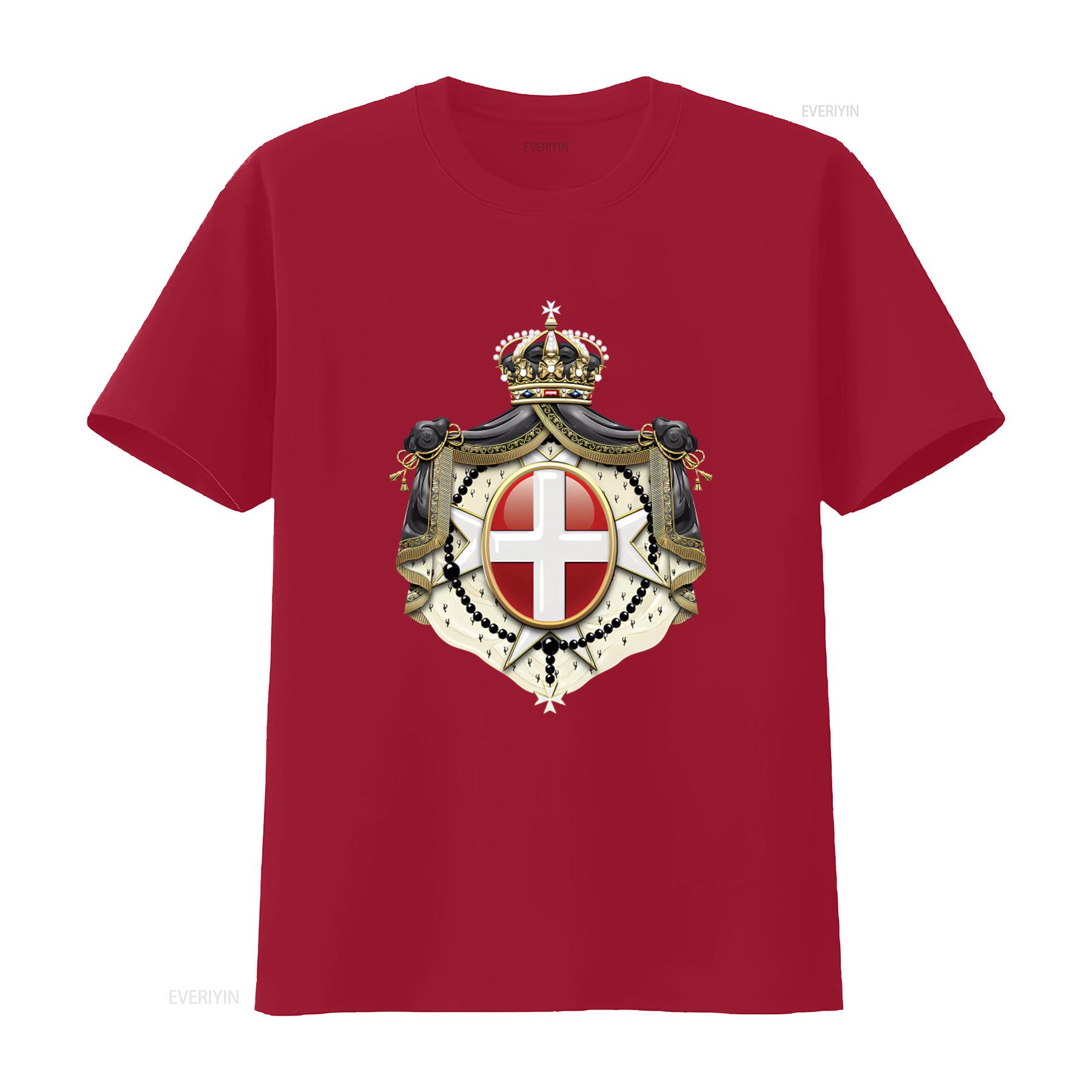 Sovereign Military Order of Malta Coat Arms over Black Velvet T Shirt Premium Quality Unique Design Perfect for History Soft S