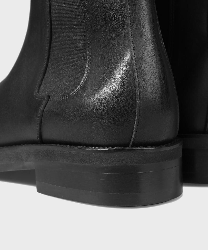 Firenze Atelier [Vibram] Minimal Line Pull-Up Leather Chelsea Boots 9900 [Shine Black]