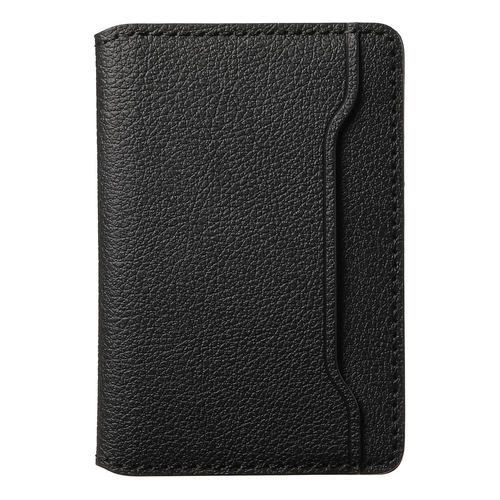 

Calf Texture PU Leather Card Holder Phone Card Case Adhesive Cellphone Kickstand Purple