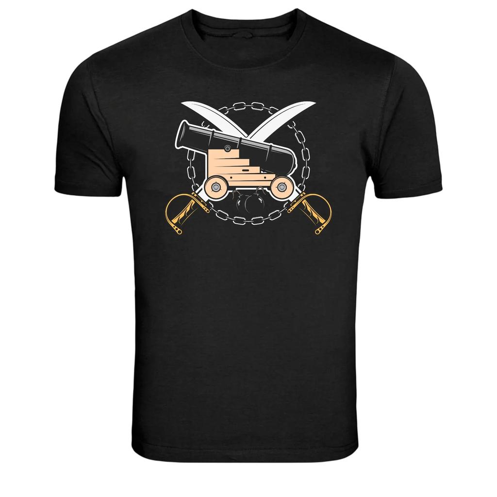 Pirate Cannon Crossed Cutlass Graphic T Shirt Buccaneer Tee