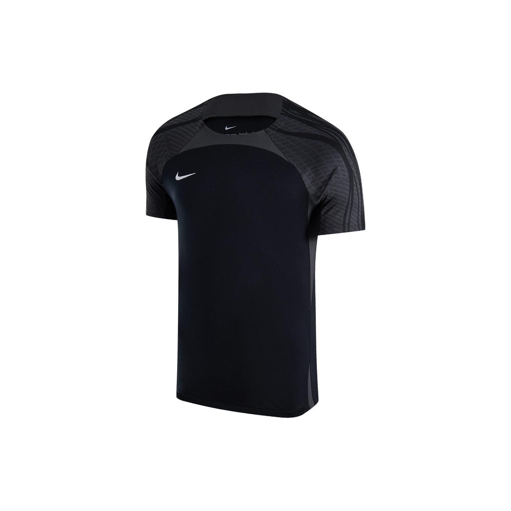 Nike Dri-Fit Logo Round Neck Pullover Comfortable Quick-Dry Casual Short Sleeve Football Shirt Men tops Black Coal-Black White HF0525-010