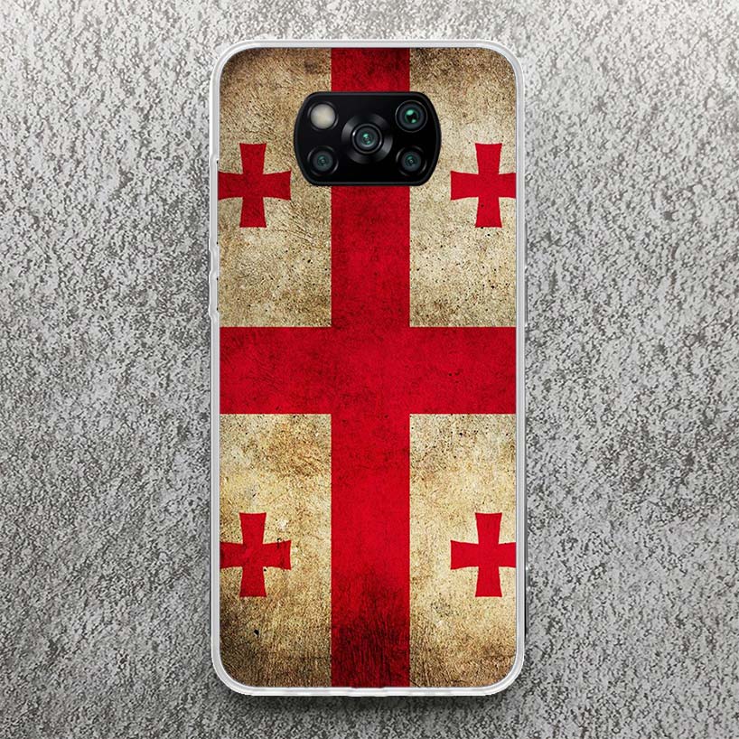 Georgia Flag Phone Case For Xiaomi Poco X3 Nfc X5 X6 X7 Pro F7 Ultra F6 F5 F4 M5S X4 GT M4 M3 F3 Soft Cover Silicone Shell