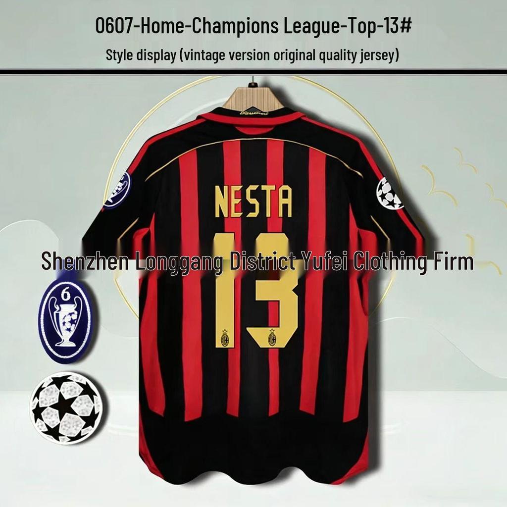 Classic Retro 0607AC Home & Away Commemorative Jersey: Kaká #22, Ronaldinho #80, Ronaldo #99