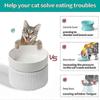 Non-Slip Ceramic Pet Bowl, Adjustable Height Elevated Dog Cat Dish, Spine-Friendly Feeder for Small Medium Pets