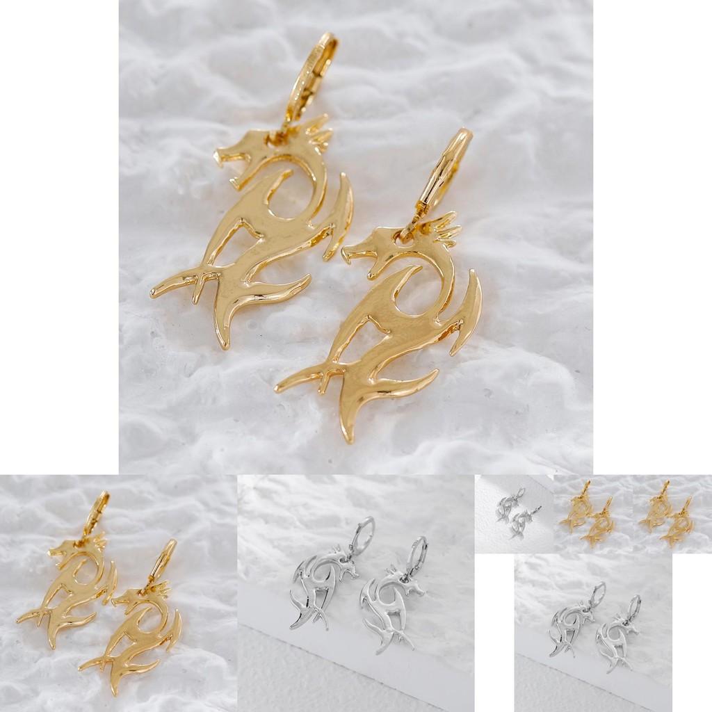 Fashionable Women's Dragon Earrings Alloy Material Perfect For Gifting