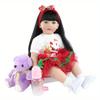 BZDOLL 60cm Reborn Baby Doll Soft Vinyl Princess Toddler Girl Toys 24inch Lovely Bebe Dolls with Christmas Dress Nice Gifts for Girls and Children