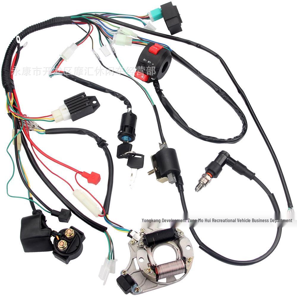 ATV & Dirt Bike Wiring Harness Kit: 70-110CC Ignition & CDI