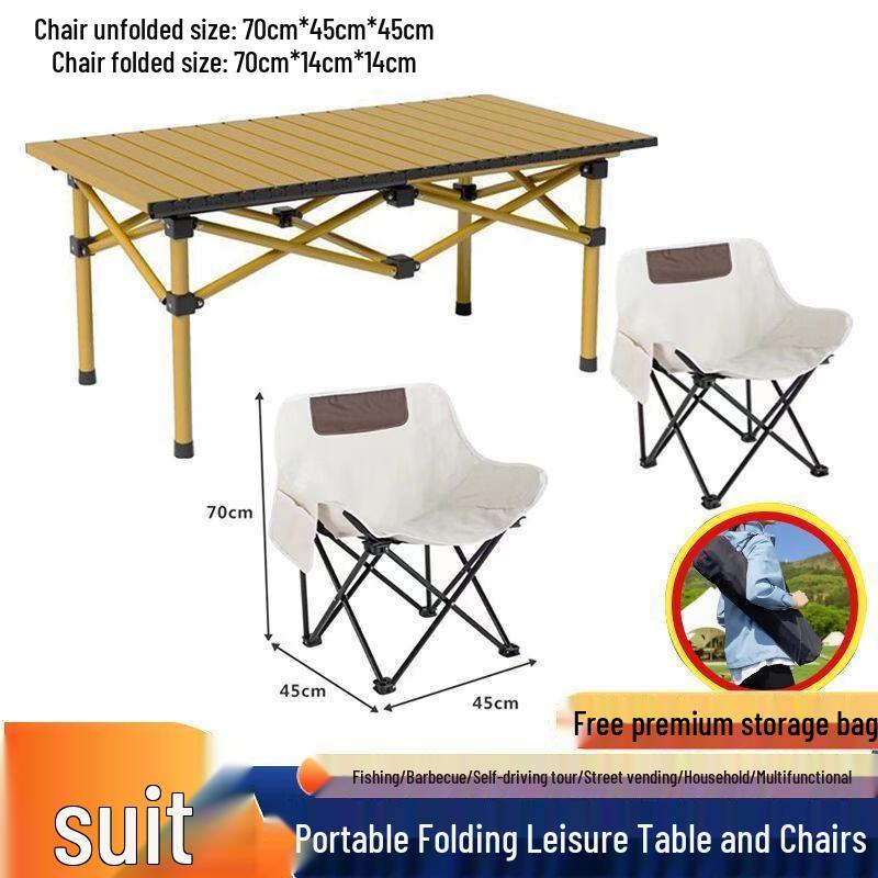 Suiyuan Outdoor Folding Table and Moon Chair Set