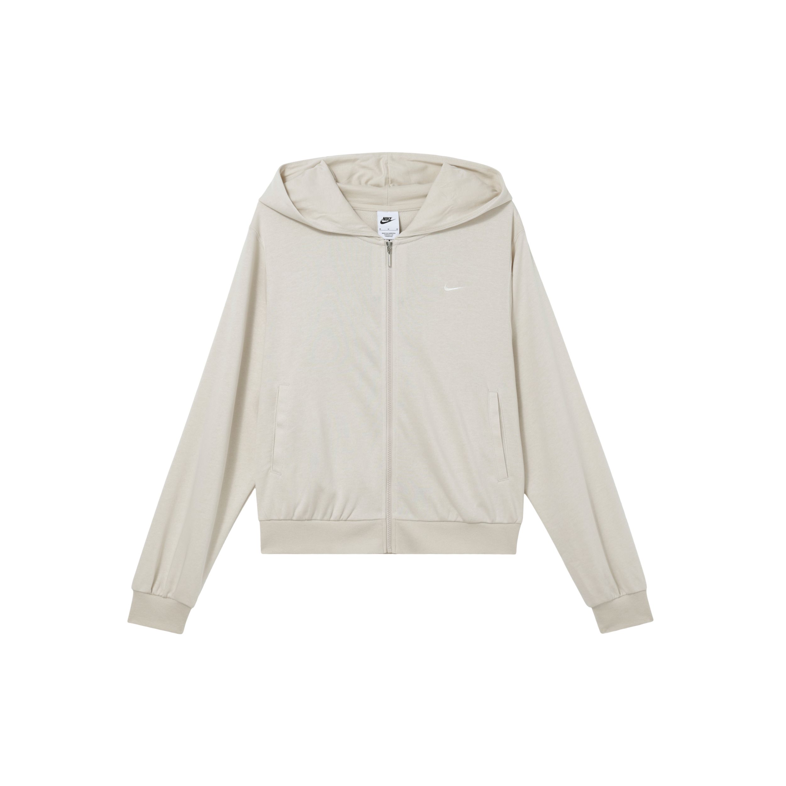 

Nike Однотонный повседневный свитшот с капюшоном на молнии с длинным рукавом для женщин, топы, парусно-белый FN2420-104 S