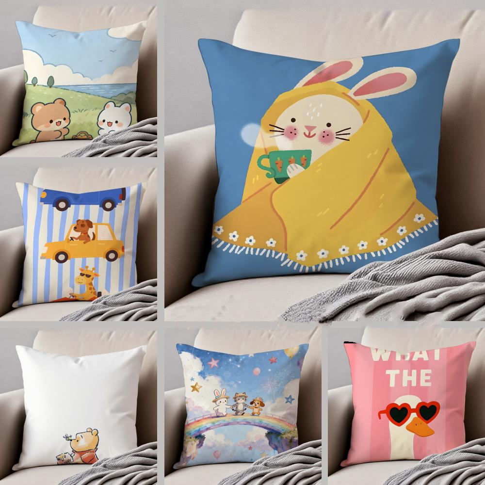 Year of the Horse Pillow Festive Decor Cushion Cover Linen Pillow Case Soft Breathable Protective Couch Room Decoration