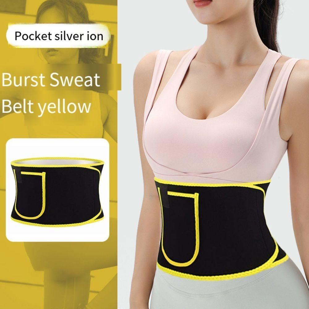 New Silver Ion Slimming Sweat Belt Adjustable Fat Burning Waist Tummy Trimmer Elastic Waist Support Belt Men and Women