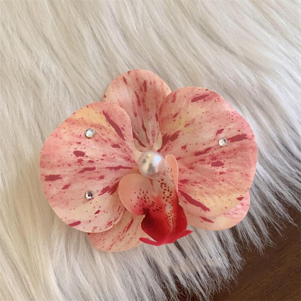 Butterfly Orchid Orchid Flower Hairpin Cloth Girl Hair Clip Cute Flower Hair Clip Seaside