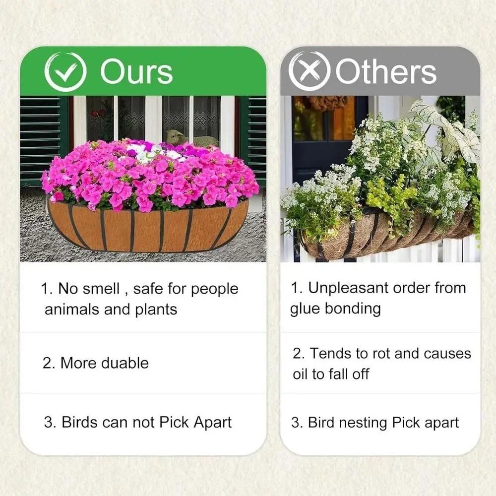 3Pcs Water-Retentive Felt Plant Pot Liners Root-Friendly Hanging Basket Liners Garden Planters