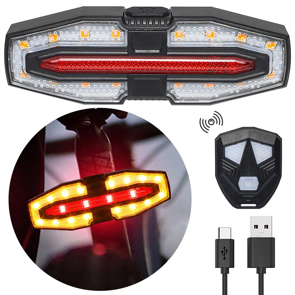 Bicycle Turn Signal Lights Wireless Remote Control Bike Rear Lights USB Rechargeable Warning Cycling Lights Bike Accessories