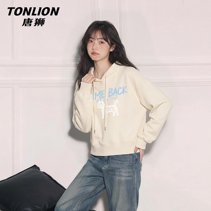 

TonLion Women s Cropped Hooded Sweatshirt L