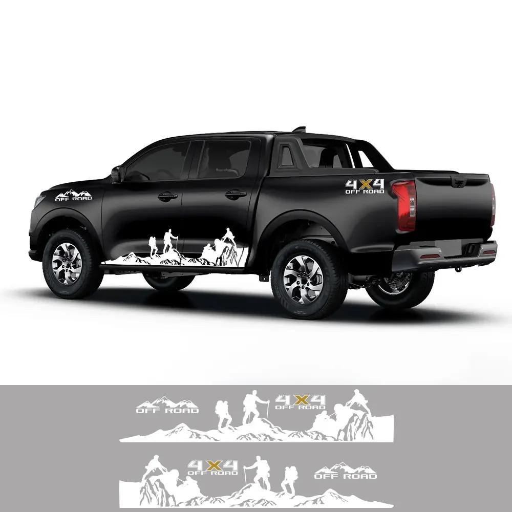 Boční nálepka na dveře pickupu pro Velkou zeď GWM Pao Poer Wngle Truck 4X4 Off Road Samolepky na auto Vinyl Decor Cover Autopříslušenství