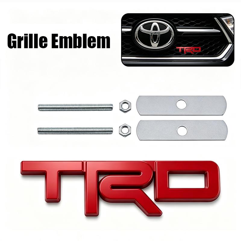 TRD Emblem 3D Metal Car Body Stickers Front Grille Rear Trunk Badge For Toyota Hilux Corolla RAV4 Camry Highlander Yaris Cross AA9