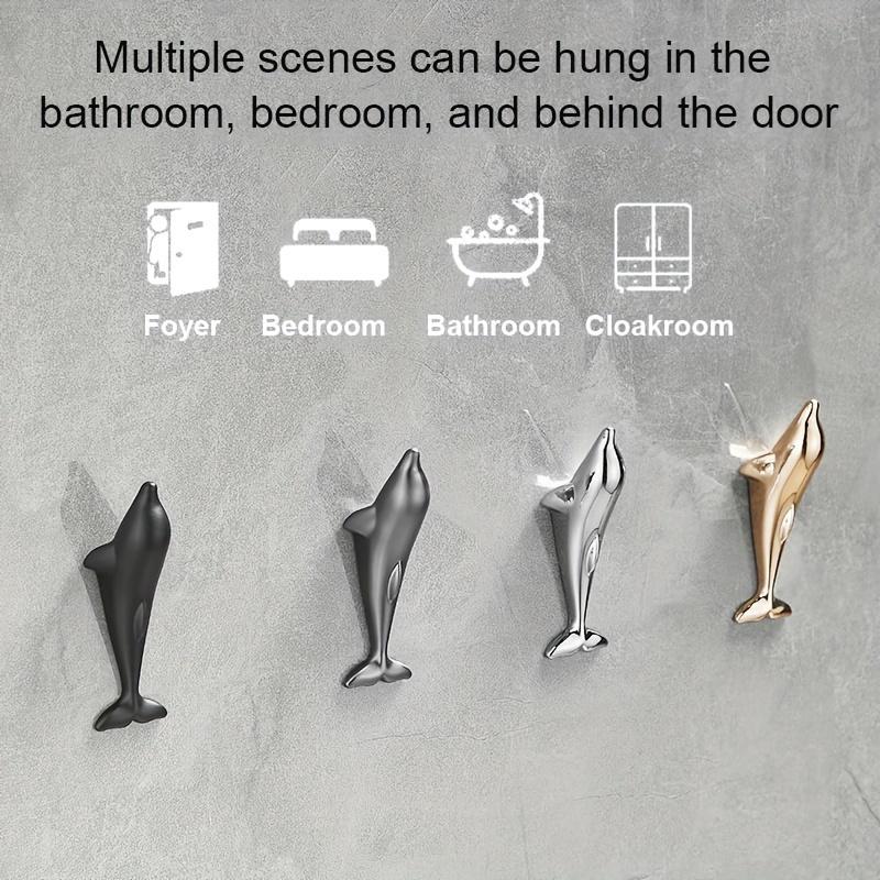 Set Of 3 Dolphin Hooks, Entryway Corner Coat Hooks, Creative Key Hooks Without Drilling, Coat Hooks, Wall Mounted Simple Bathroom Hooks