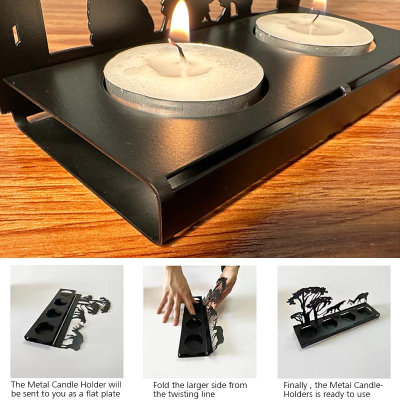 Kerzenständer aus Eisen, Motiv: Geburtsszene, Kerzenständer für Weihnachten, Geburtstagsszene