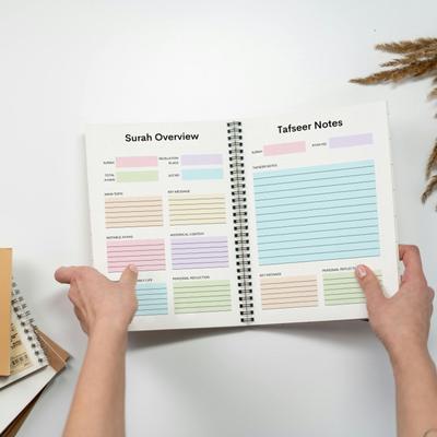 Quran Guide Planner Notebook Twin Wire Binding Daily Planner 21x14cm Quran Study Notebook Quran Reading Tracking Journal