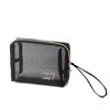 1Pc Black Mesh Cosmetic Bag Small Large Makeup Bags Zipper Pouch For Offices Travel Storage Bags Toiletry Bags Makeup Pouch