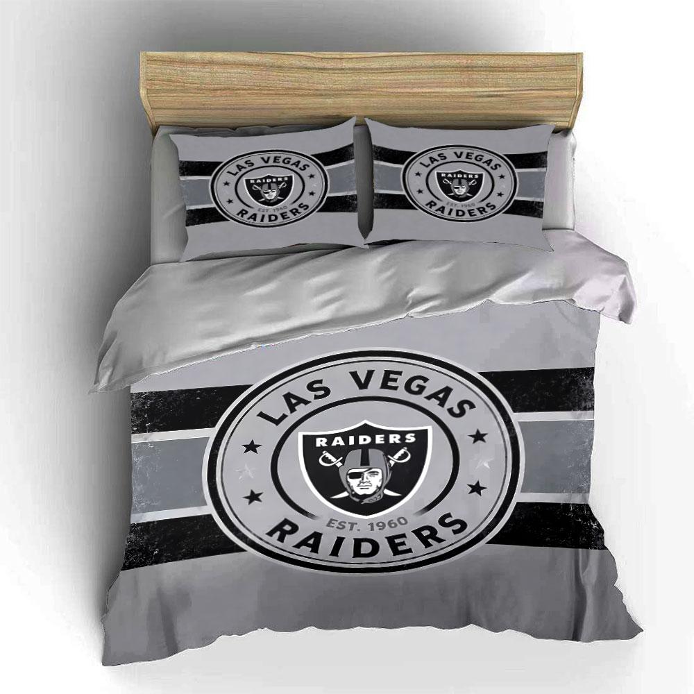 Las Vegas Raiders Logo Style Bedding Duvet Cover Set Duvet Cover Pillowcases  (1*Duvet Cover 2*Pillowcases, without duvet insert)