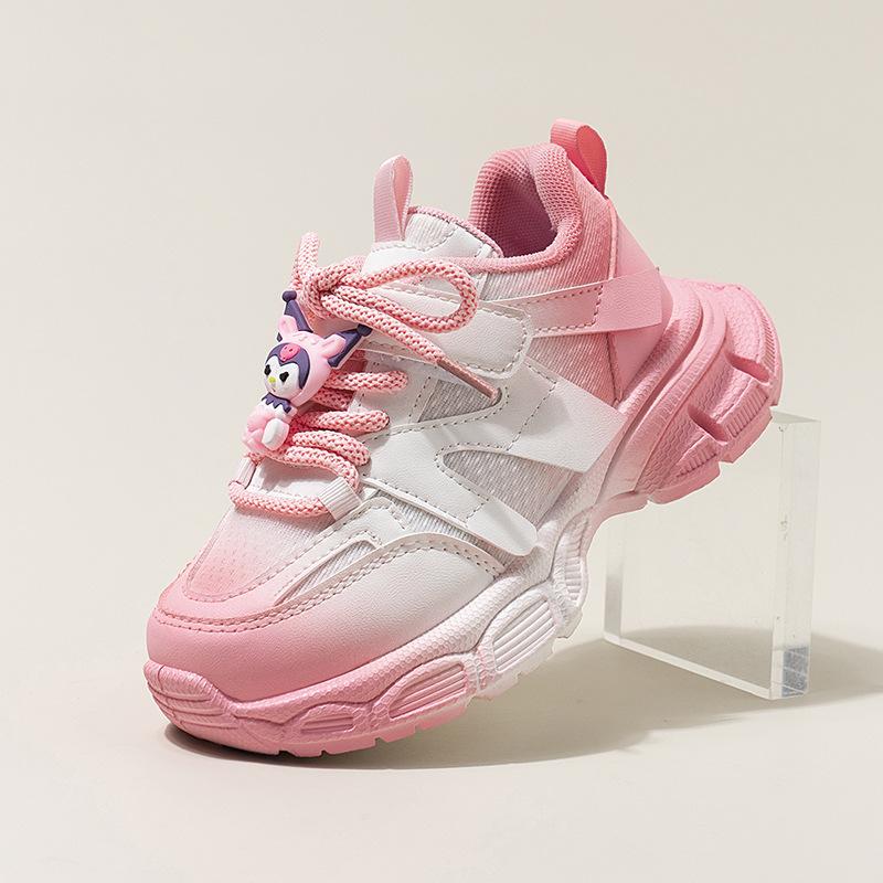 New Velcro Girls Sports Shoes Fashion Design Cartoon Wear-resistant Comfortable Soft-soled Running Shoes