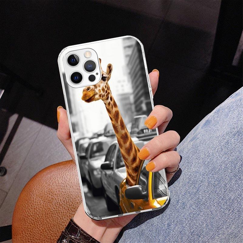 Cute Cartoon Giraffe Animal Phnoe Case for Iphone 17 Air 16 16E 11 12 13 Mini 14 Plus 15 Pro Max 7 8 + SE 2020 Phone Cover Coque