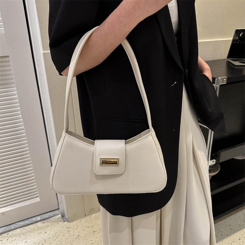 

Minimalist Shoulder Bag for Women Simple Solid Color Underarm Bag Women s Buckle Handbag and Purse Fashi Small Top-handle Bags белый