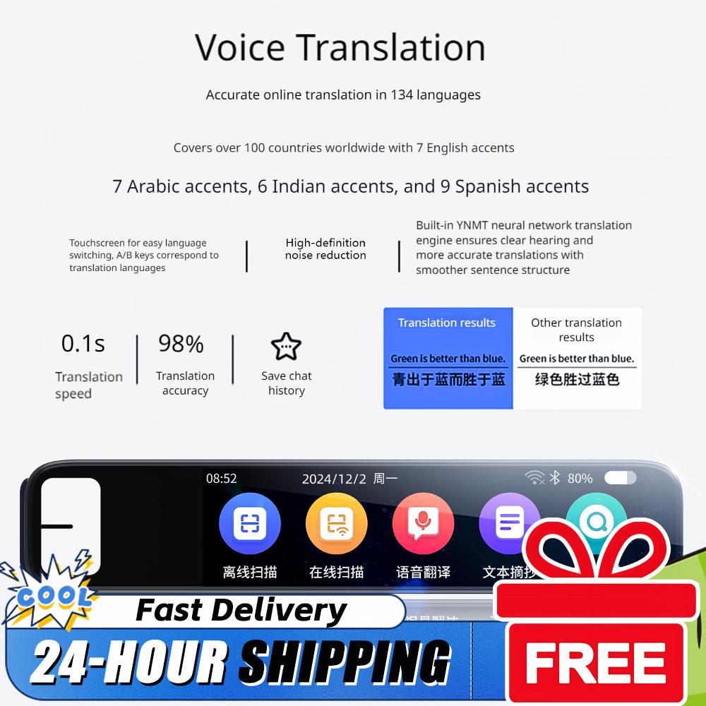Translation Pen Real Time Intelligent Text Scanning Point Reading Learning Smart Voice Translator Device for Travel Learning